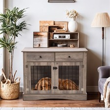 Dog Kennel Cage Two Drawers Pets House Furniture‌ with Doors End Table Indoor UK