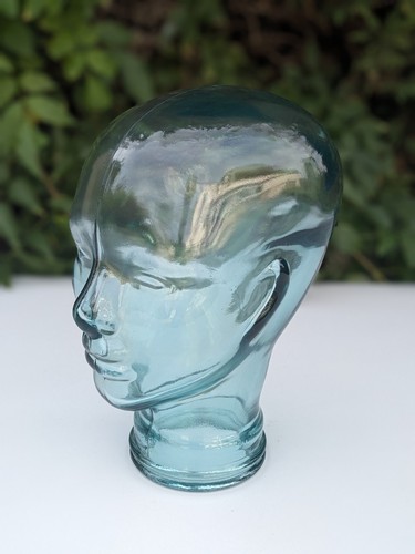 Vintage glass head green thick - vintage,