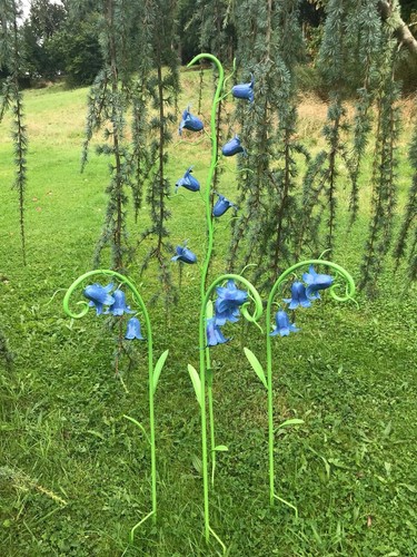 Blue bell flower stake - bell, garden