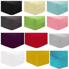 DTEXHOMES Fitted Sheet Bed Sheet Extra Deep 30cm Single Double King 4ft all Size