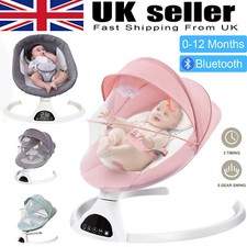 Bluetooth Electric Baby Swing Infant Music Cradle Bouncer Chair Rocker Remote UK