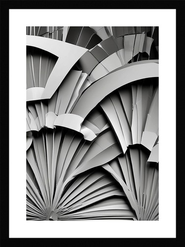 Dramatic art deco fan framed - deco,