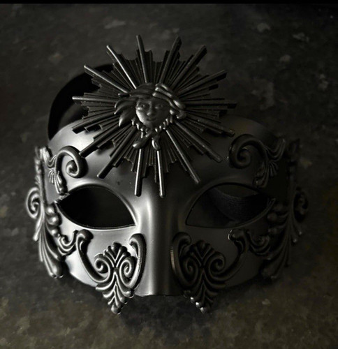Black venetian half face - black,