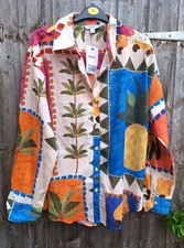 BNWT Next Bright Tropical Fruit Pineapple Banana Palm Tree Shirt 12 £38 Sold Out