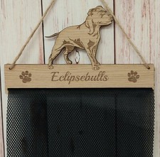 Staffordshire Bull Terrier Dog Rosette Holder Oak Veneer Rosette Personalised