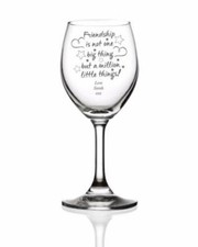 Friendship Sentiment Personalised Engraved Wine Glass FMLT-WG