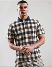 Mens Aquascutum Check Polo