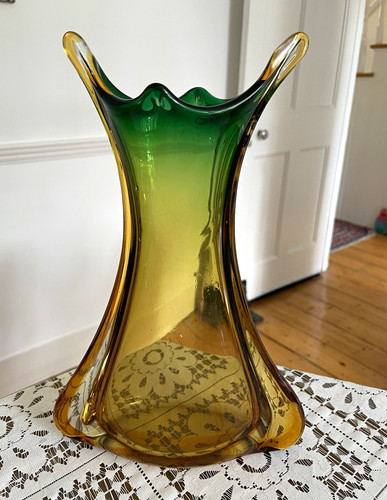 Vintage amber emerald green - &,