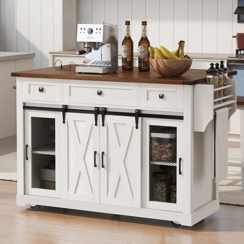 Farmhouse kitchen island with - kitchen,