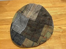 Rare Hackett Mixed Patchwork Tweed Flat Cap Horse & Hound, Jubilee - M
