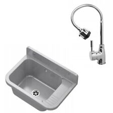 Utility Sink Laundry Industrial Garage Durable Sink + Flexible Tap UK