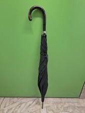 Antique Hallmarked Sterling Silver & Malacca Cane Tent Umbrella Parasol - Black