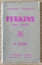 PERKINS L4 DIESEL ENGINE Operators Handbook JUN 1954 #5580/6099/10M/654/32441