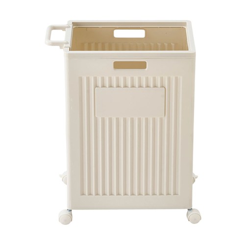 Rolling laundry basket - basket, on