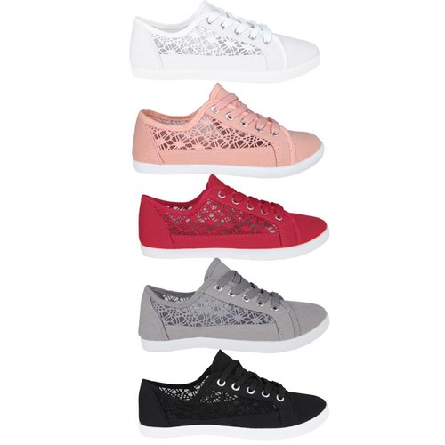 Women ladies floral plimsolls - floral,