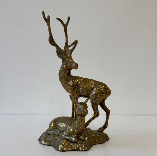 Vintage brass stag - stag, &