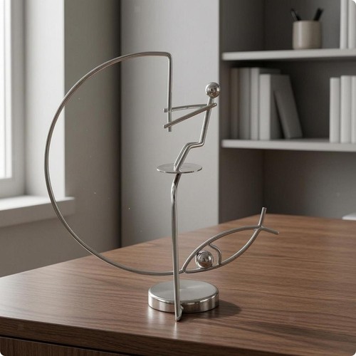 Kinetic fishing sculpture - fishing,