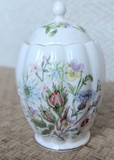 Vintage Aynsley Wild Tudor Wild Flower Fine Bone China Lidded Candy Jar
