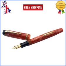 VINTAGE MENTMORE DIPLOMA FOUNTAIN PEN IN ROSE MARBLE 14K GOLD MEDIUM NIB ENGLAND