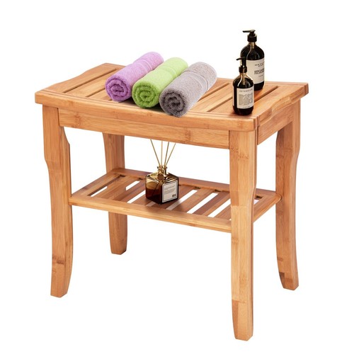 Bamboo shower bench - bamboo,