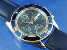 Swiss Defender Automatic Divers Chronograph Watch Valjoux 7750 NOS 1980S Vintage