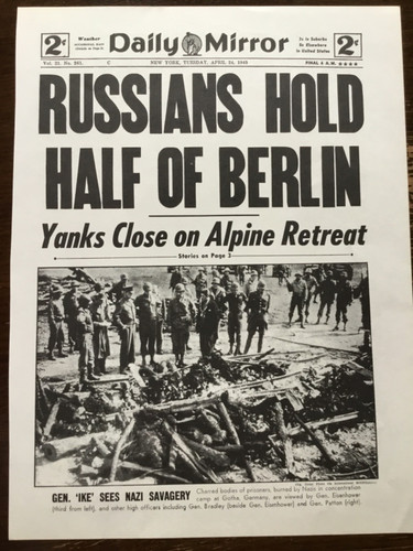Ww2 1945 poster newspaper - poster, :