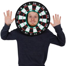 DART BOARD HAT PLUSH NOVELTY ACCESSORY MENS WOMENS FUNNY BULLSEYE FANCY DRESS