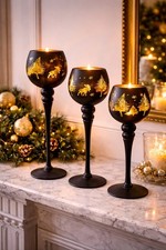 Set of 3 Glass Candle Holder