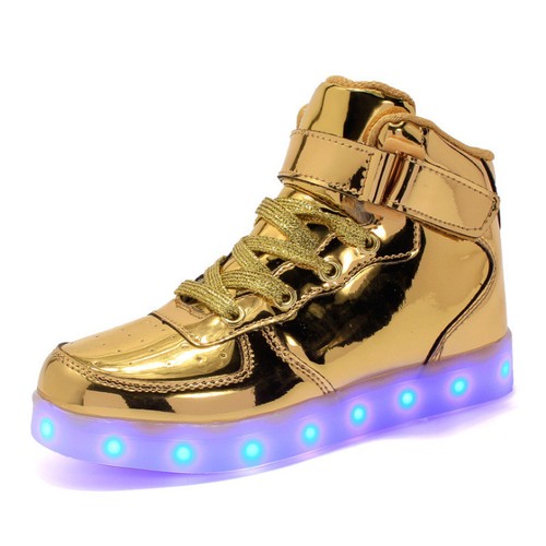 Gold high top trainers - gold,