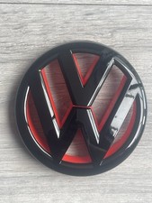 VW POLO HIGH QUALITY FRONT GRILLE  RED/BLACK GLOSS BADGE FROM 2009 TO 2014