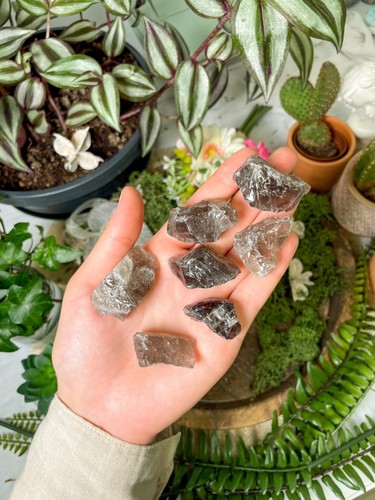 Small raw smokey - raw, quartz