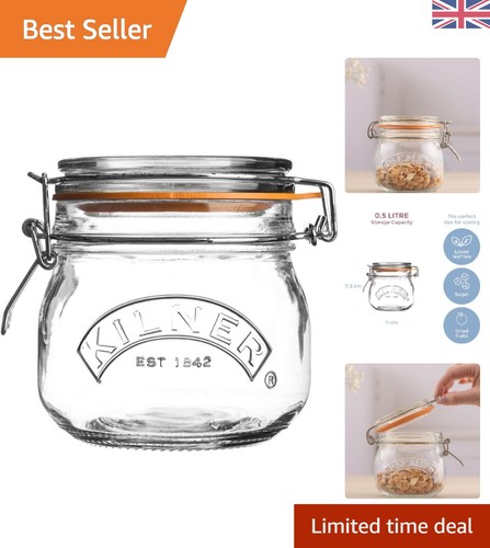 Round clip top glass jar - clip,