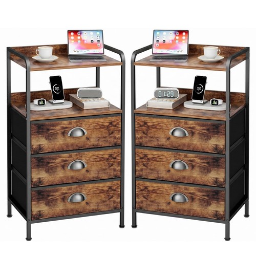 Stylish nightstand set with - nightstand,