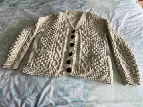 Hand knit cream - knit, cable