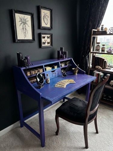 Painted blue purple writing - blue,