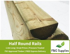 24 Half Round Wooden Rails