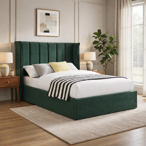 Double wingback panel bed - double,