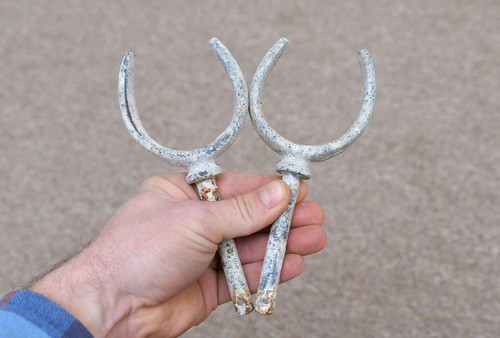 Pair metal iron rowlocks - of,
