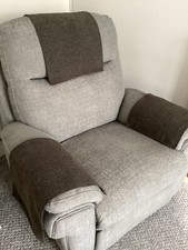 Armchair Arm Cover Chair Back Antimacassar x 1   Herringbone Tweed GREY Marl