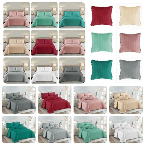 3psc luxury quilted bedspread - quilted,