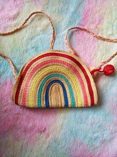 Rainbow woven straw - f&f,