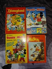 Vintage Disney Books Bundle Annuals 1974 1986 1973 Mickey Mouse Donald Duck Lot