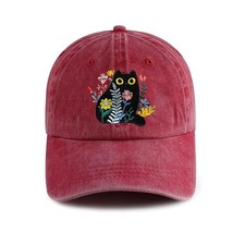 Black Cat Embroidered Cotton