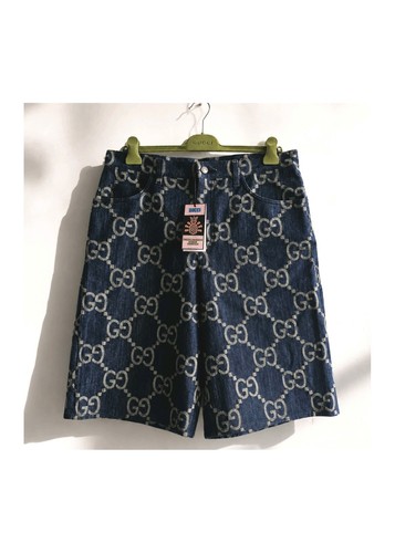 Gucci macro denim bermuda - gucci,