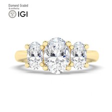 Oval Diamond Trilogy Ring 14k