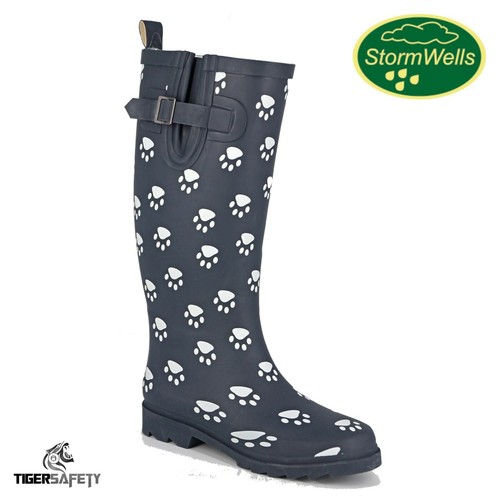 Stormwells navy blue dog paw - blue,