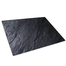 Black Grey Slate Cool Glass Chopping Board Kitchen Worktop Saver Protector