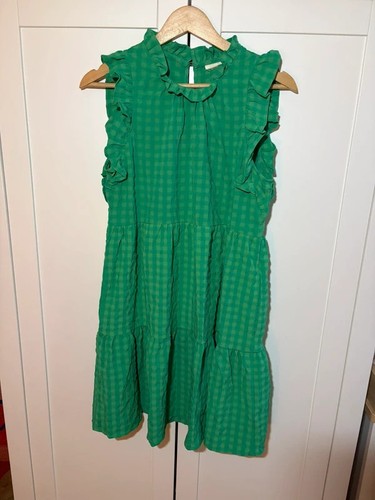 Anthropologie green gingham - anthropologie,
