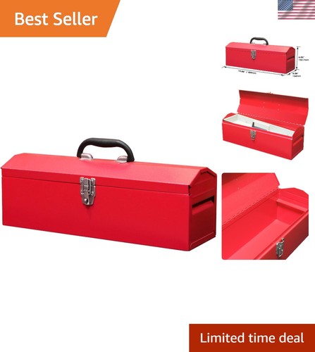 Compact red steel tool box - 19",