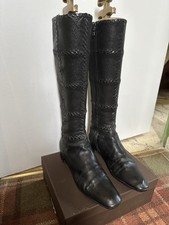 PRADA Black Leather Vintage Boots Size UK 5